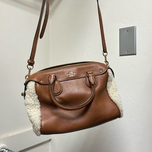 coach brown fur bag
